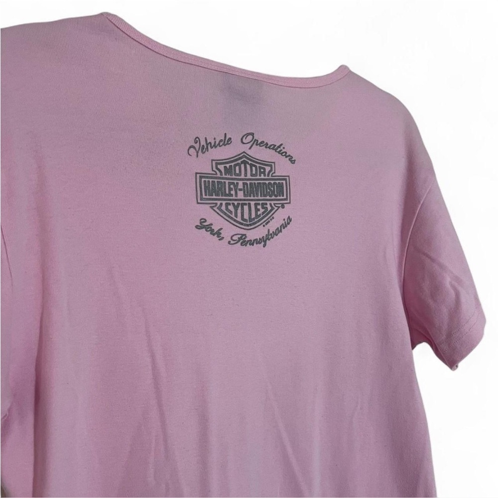 Harley-Davidson Pink Bling Logo Shirt XL | Cotton Biker Tee - Picture 6 of 6